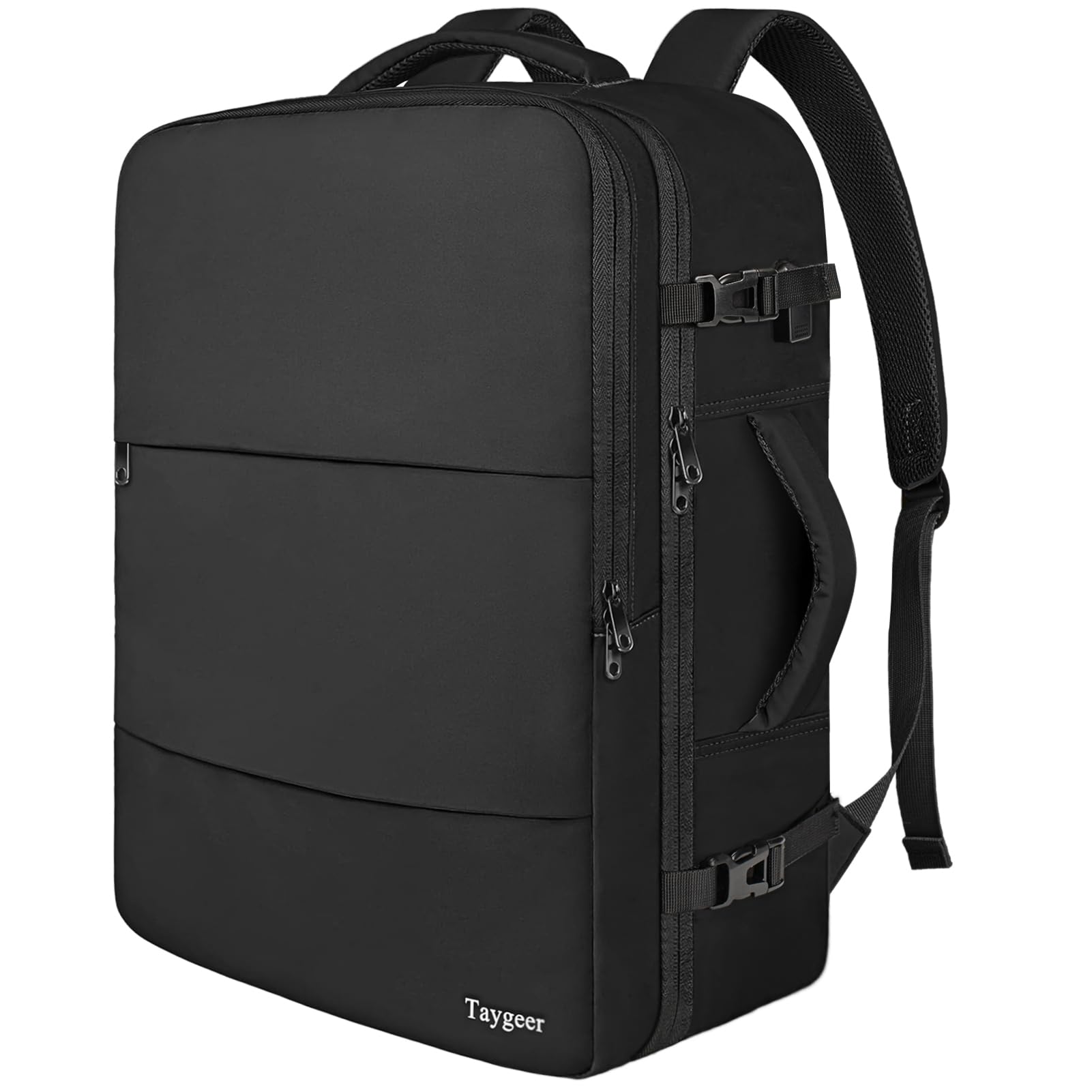 Taygeer Handgepäck Rucksack 55x40x20, Reiserucksack Handgepäck Flugzeug Herren, 44L Groß Laptop Rucksack 18.4 Zoll, Travel Backpack Wasserabweisend Damen für Lufthansa Ryanair, Schwarz