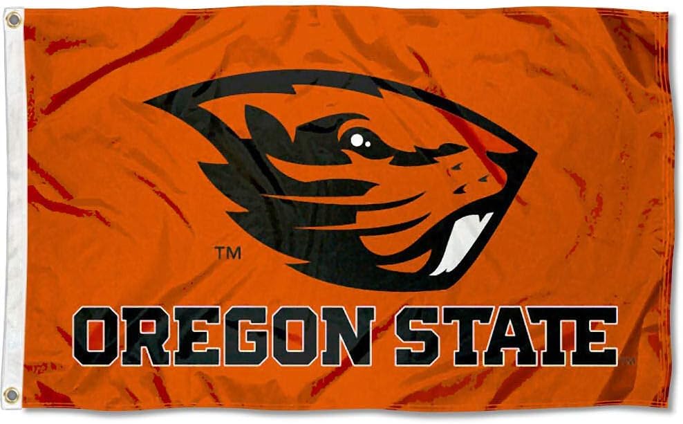 College Flags & Banners Co. Oregon State University Beavers and USA Flag 3x5 Set