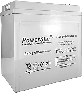 PowerStar AGM 6 Volt Sealed AGM Deep Cycle 6V 200AH Battery Golf Cart RV Boat Camper Solar