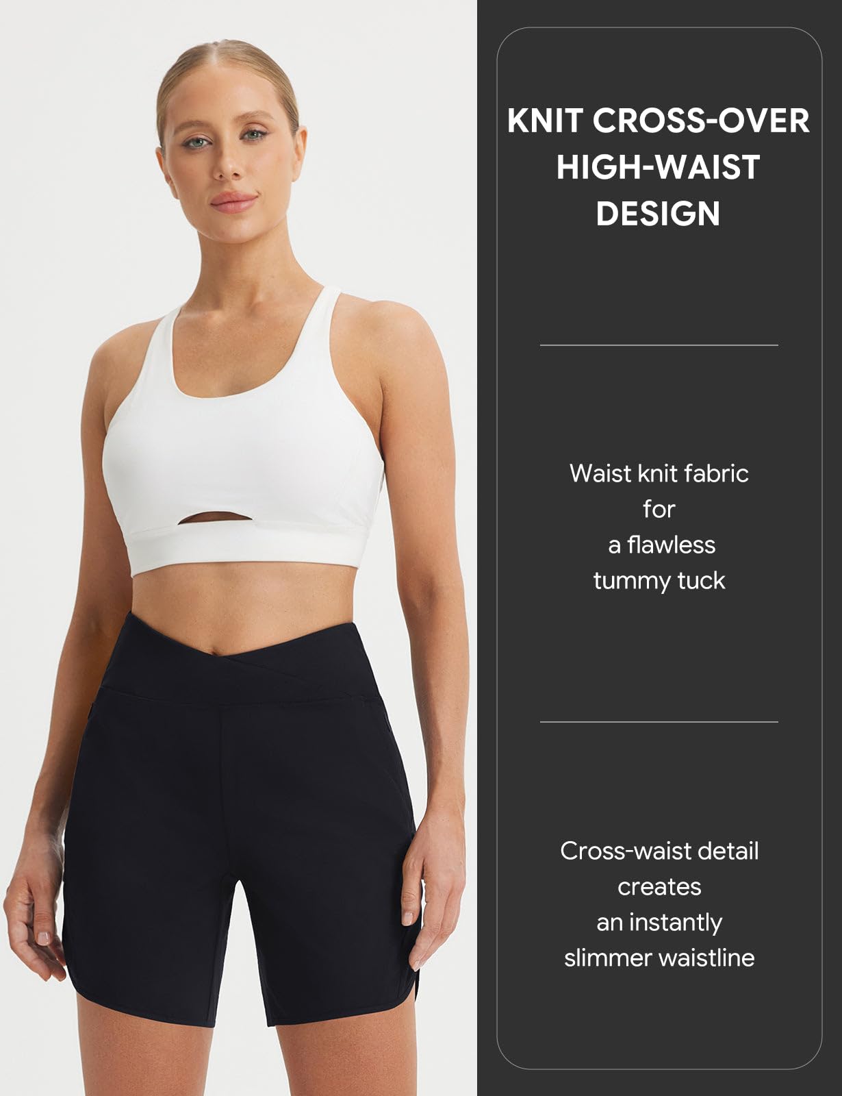 baleaf Laufshorts Damen 18cm Kurze Sporthose Sommer Laufhose Schnelltrockene Hohe Taille Workout Fitness Wanderhose mit Reißverschlusstasche