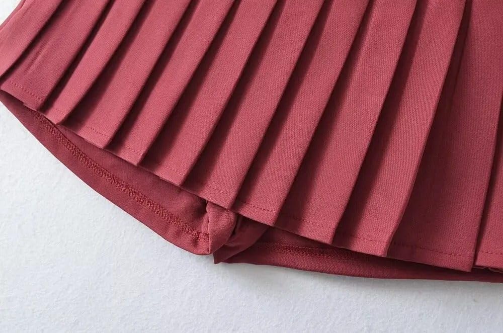 Faldas Cortas de Mujeres - Summer Elegante Mujer Falda Plisada Casual con la caña de Cintura Baja Skort Skort A -Line Femenina Extremadamente Corta