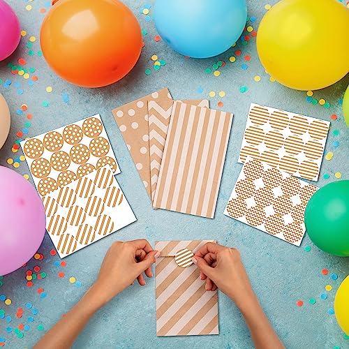 PAKNOR® 40 kraft pièces sacs en papier marron avec 96 autocollants, pour emballer des cadeaux – vue 5
