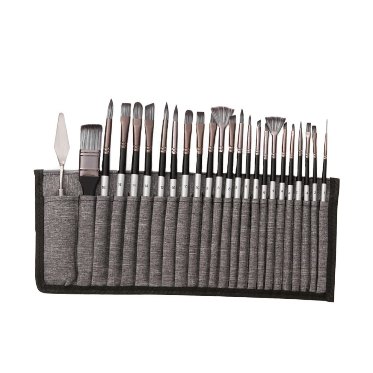 Set di Pennelli per Pittura ad Olio e Acqua con Borsa Setole Comode e Pulite Forte Assorbimento Diverse Dimensioni per Esigenze di Pittura