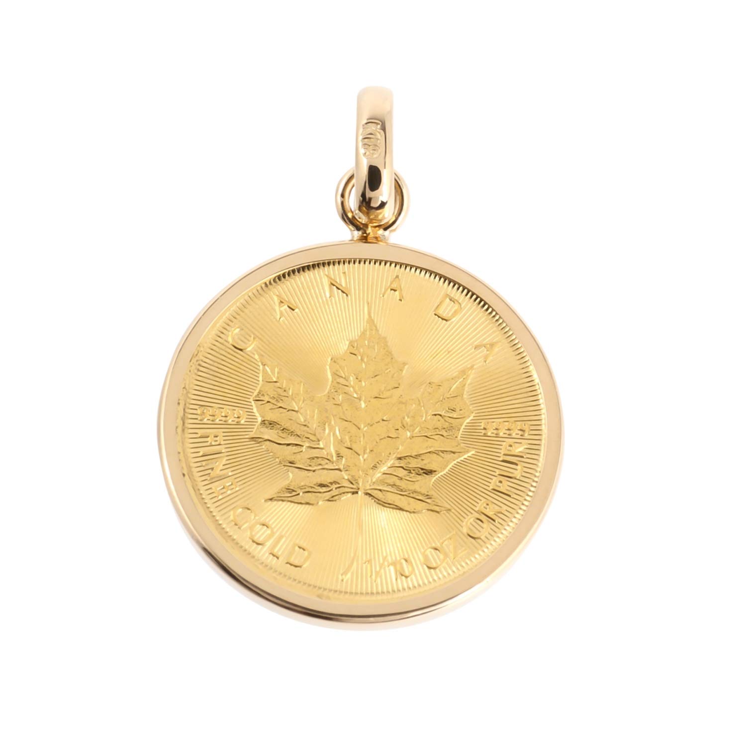 (페어리 캐럿) K24 18 코인 펜던트 메이플 리프 엘리자베스 1 10 온스 메탈