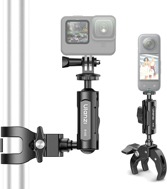 ULANZI R105 Super Clamp Camera Mount with 360 Dual Ballhead Magic Arm | Sturdy Y-Shaped 3-Claw Camera Clamp Mount for GoPro Hero 13/12/11/10/9, Insta360 X5/X4, DJI Osmo Pocket 3/2 Action 5 Pro/4
