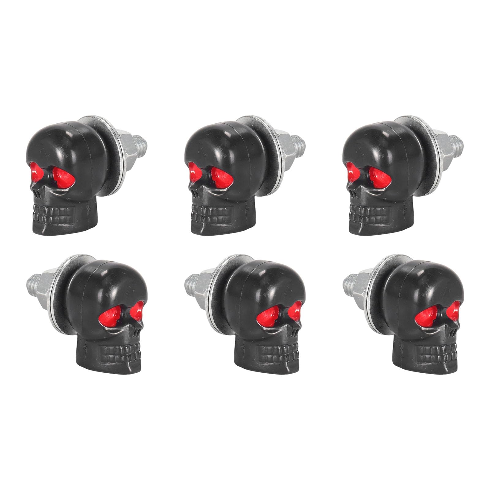 Skull Pattern License Plate Fasteners Aluminum Screw Set General Fit for Motorcycle Automotive Decoration & Security Aluminum Alloy Not Theft License Plate Bolts