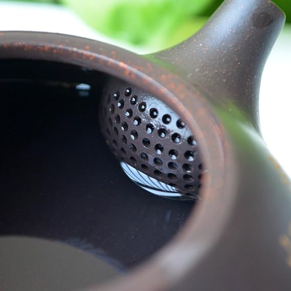 Teapot Chinese Yixing Zisha Genuine Black Zini Dragon Clay Shipiao Infusers Loose Tea (Black + Colorful art)