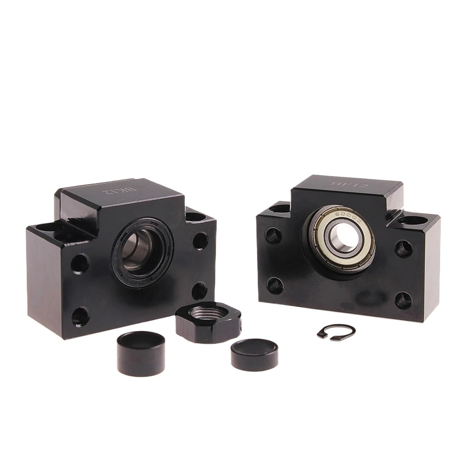 Linear Motion Ball Screw Machine Parts BKBF10 BKBF12 BKBF15 BKBF20 Fixed Floated Ball Screw End Supports Bearing Mounts for SFU1204 SFU1605 SFU2005(BKBF12)