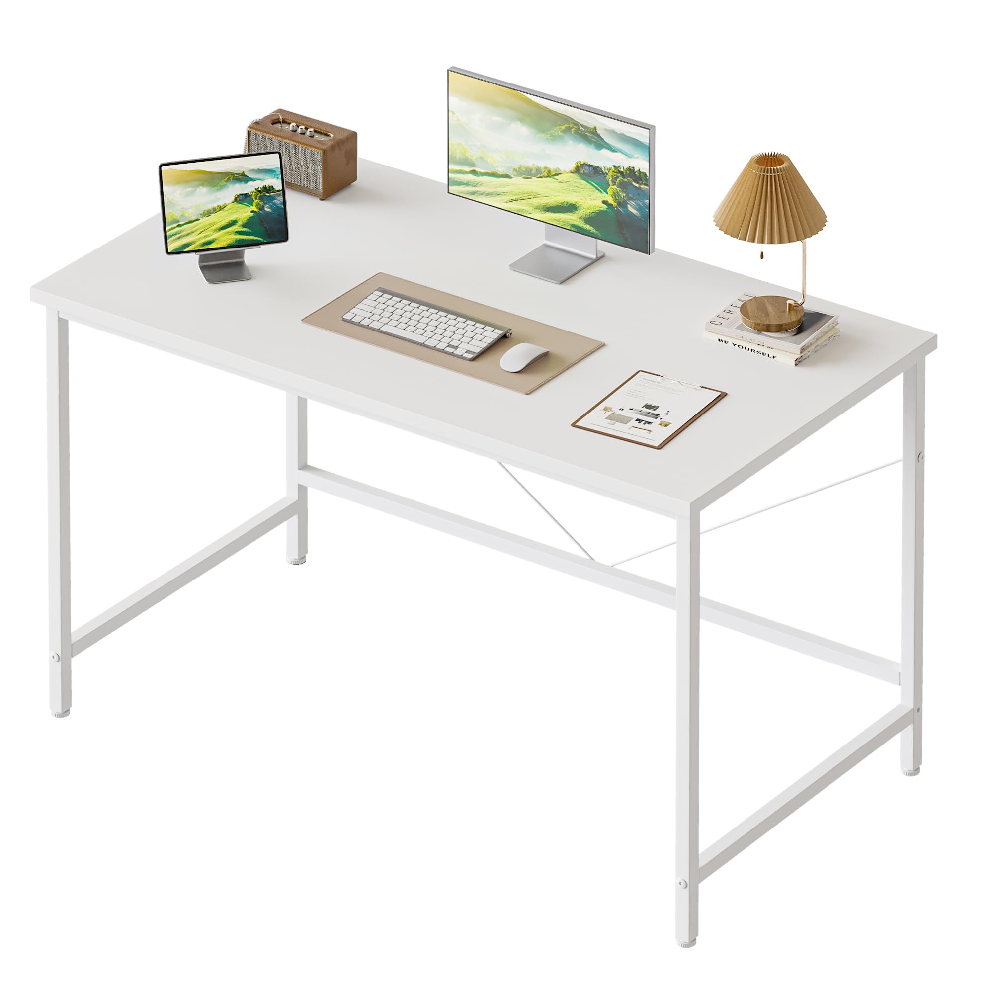 Mericonia Computer Desk, 80 x 50 cm Small Desk Study Writing Table for Small Space, Modern Simple PC Desk, White