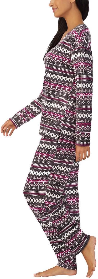 Nautica Women's 2 Piece Fleece Pajama Sleepwear Set (US, Alpha, Medium, Regular, Regular, Grey) - Image 2