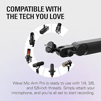 elgato　WAVE　MIC　ARM　PRO　ロープロファイルマイクアーム Amazon.com: Elgato Wave Mic Arm Pro - 360° Rotatable Low
