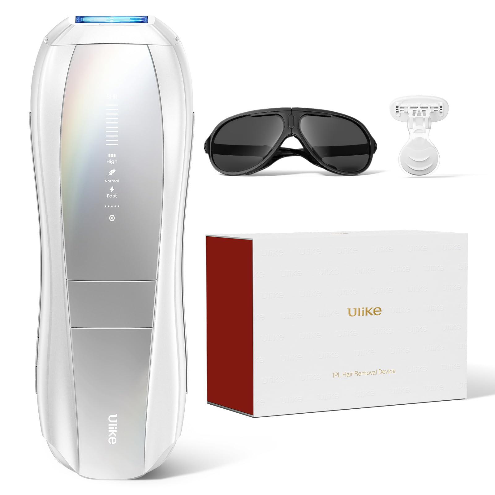 IPL Hair Removal Device, Ulike Air 10, 15℃ Patented Sapphire Ice Cooling, Dual Lights for Double Efficiency, Skin Sensor & SHR Mode* for Painless Experience, IPL Hair Remover from Home, Silver