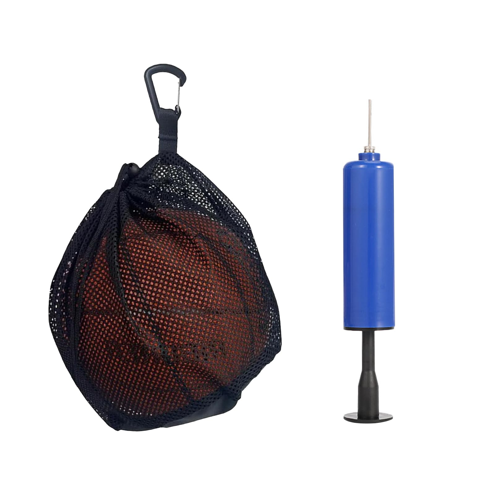 Bolsa de Fútbol con Bomba de Aire – Bolsa de Balón Plegable Incluye Bomba y Aguja, Mochila Red para Balón de Fútbol Talla 5, Baloncesto y Voleibol, Red de Transporte Ligera, Bolsa Deportiva