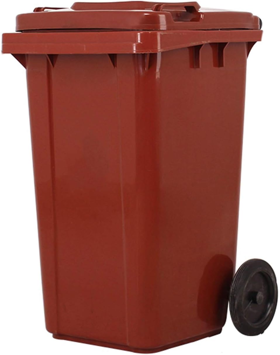 Dustbin 26.4 Gallon Outdoor Trash Can with Lid Large Capacity Plastic Commercial Garbage Can Long Cylindrical Outdoor Sorting Trash Can 4 Colors Trash Can (Color : Blue Size : 100L) (Brown 100L)