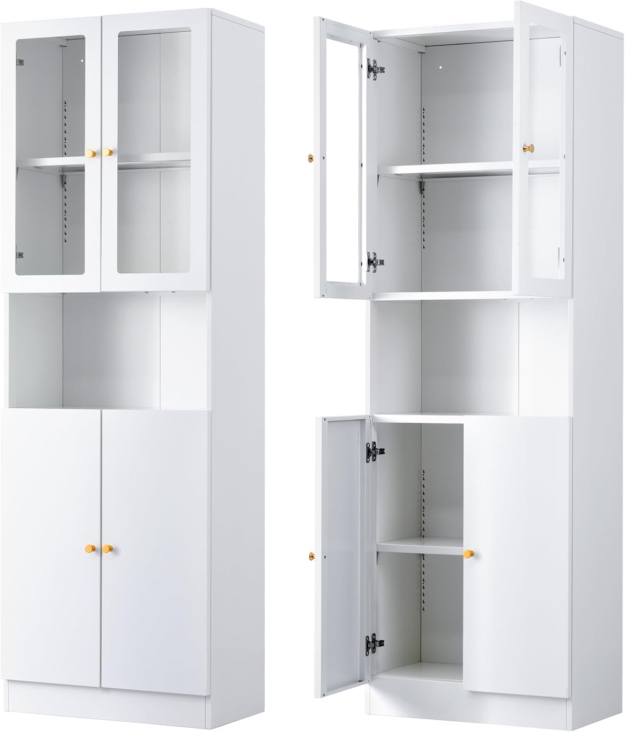 IRONMIX Multipurpose Enclosed Bookshelf with Acrylic Door and Iron Door, 70.87
