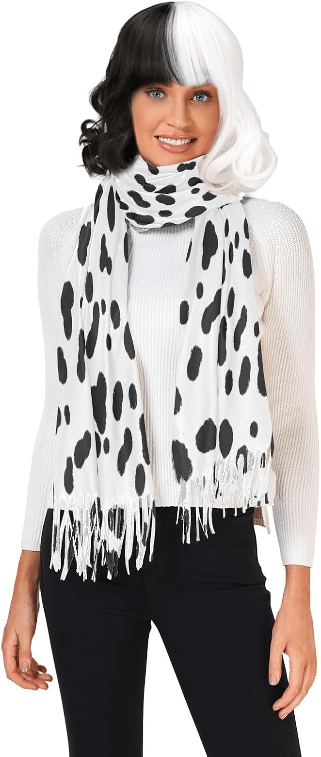 Miniatura 2 de Disfraz de cosplay para mujer, disfraz de dálmata para adulto, chal dálmata bufanda de invierno para disfraces de Halloween