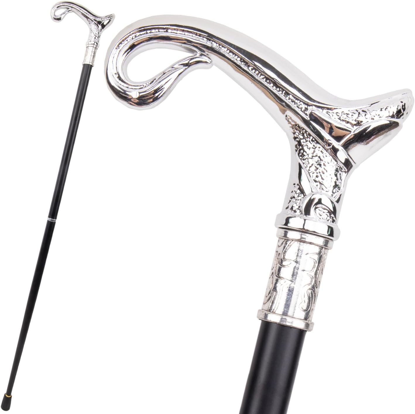White Curve Line Type Walking Cane Fashion Decorative Walking Stick Gentleman Elegant Cosplay Cane Knob Crosier 93cm