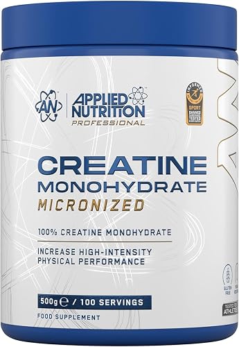 Applied Nutrition Creatine Monohydrate Powder Unflavoured 500g | Informed Sport Certified Micronized Creatine Monohydrate - Strength, Muscle, Power - 5g Per Serving (100 Servings)