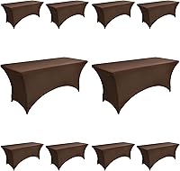 Vista 36 de Paquete de 2 Cubiertas de Mesa de Spandex de 4 pies para Mesas Plegables Rectangulares - Manteles Elásticos Ajustados Resistentes a las Arrugas