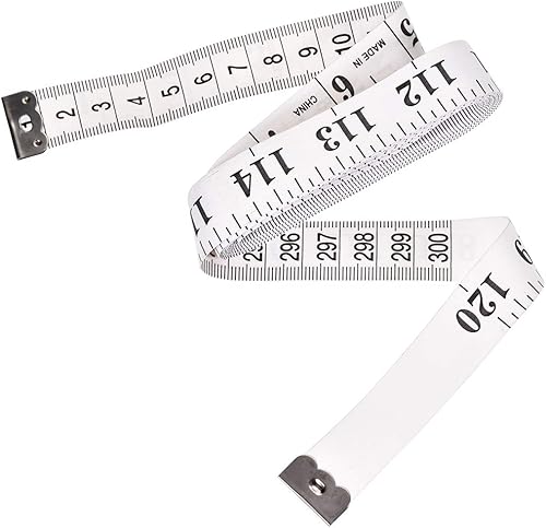Miniatura 3 de uxcell Cinta métrica de tela para cuerpo 118.1 in 120 pulgadas métrica cinta métrica suave de doble cara para costura a medida blanca