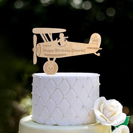 Decoration De Gateau D Anniversaire Vintage En Forme D Avion 027 Amazon Fr Cuisine Et Maison