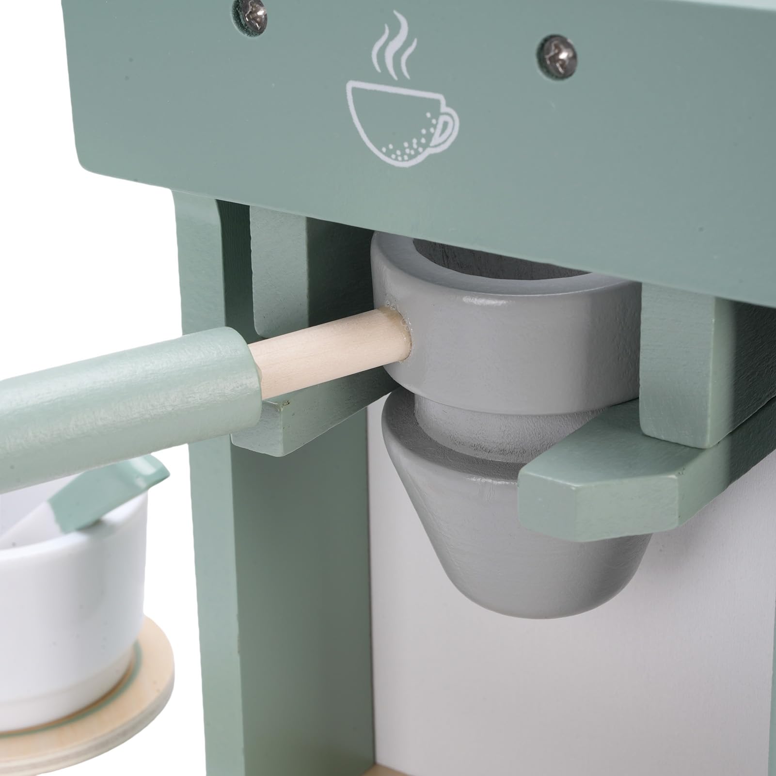 Set di Giocattoli per Caffettiera per Bambini Gioco di Ruolo in Legno per Giochi Fantasiosi e Sviluppo di abilità Sociali 12,6x7,95x4,45 Pollici