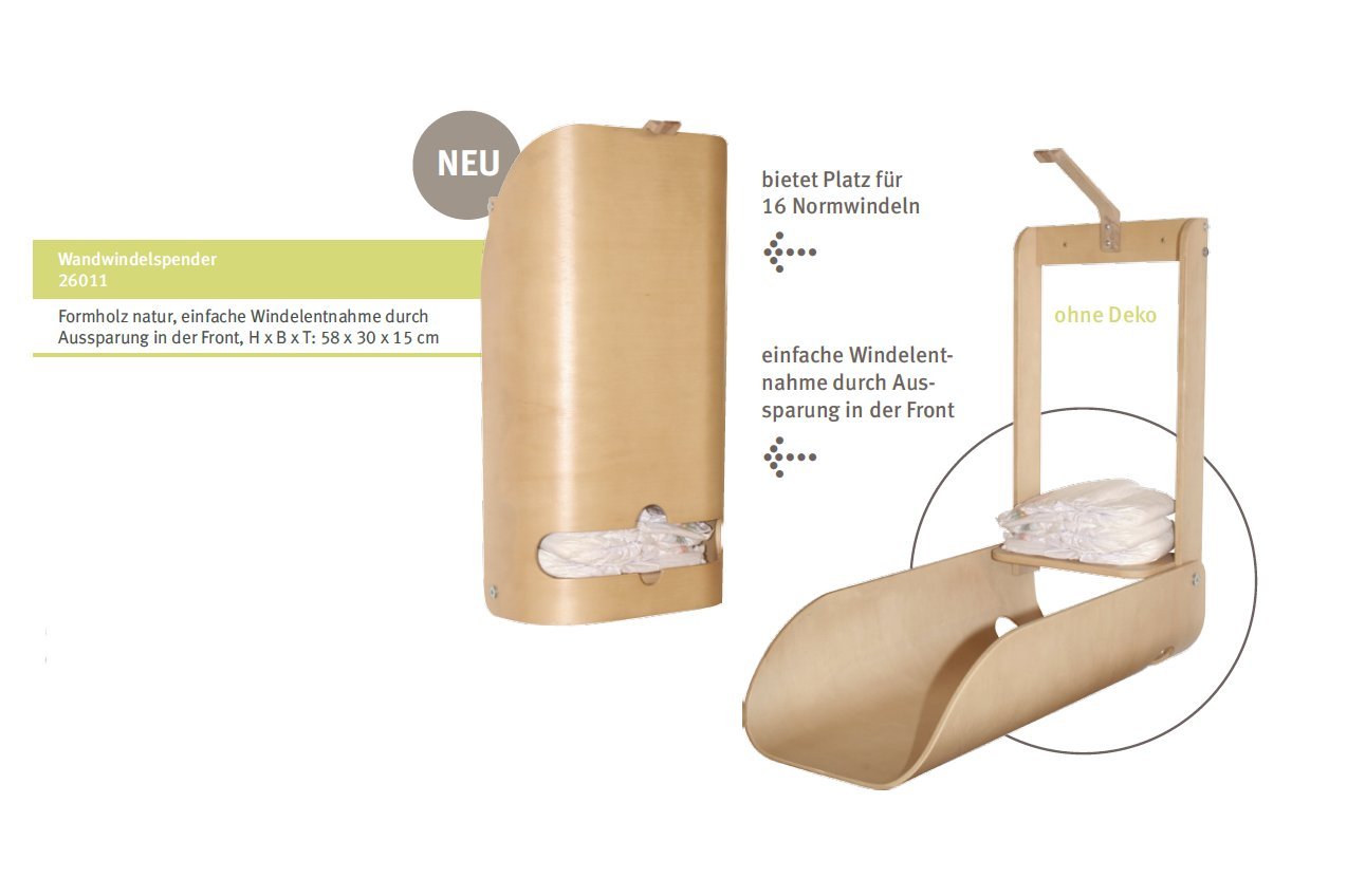 Roba 26011 Roba Dispenser Pannolini da Parete, Legno Naturale