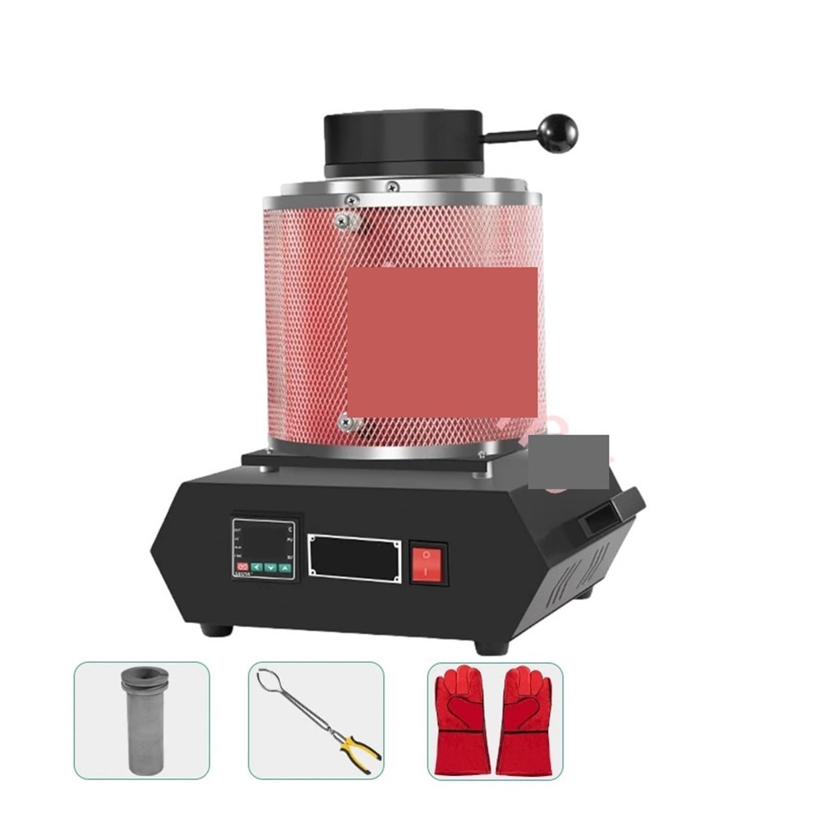 Polerka do Biżuterii, Piec do topienia złota, tygiel grafitowy 1500 W do złota, srebra, miedzi, aluminium do topienia biżuterii narzędzie do wytapiania(3kg black)