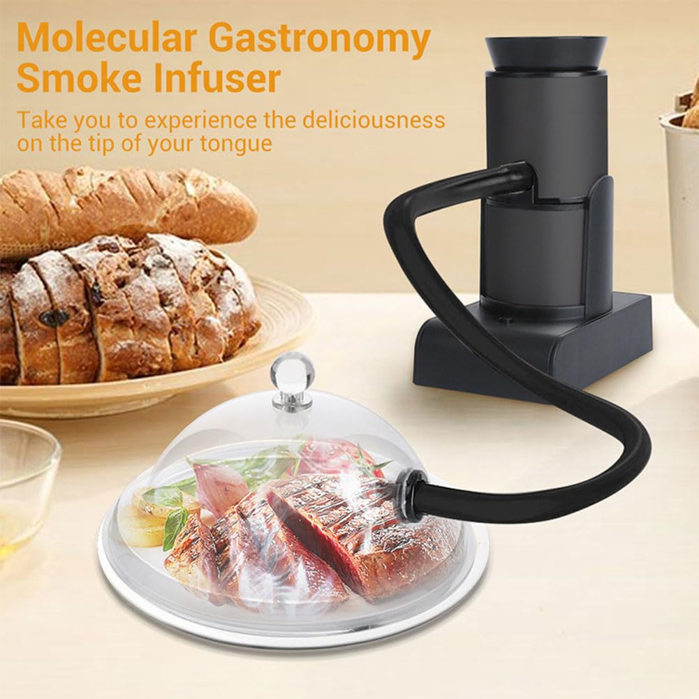 Affumicatore portatile per cocktail, affumicatore portatile per alimenti, kit con infusore per bevande fredde, per carne, barbecue, formaggio, cocktail, bevande, bistecca, salmone, piccolo, nero