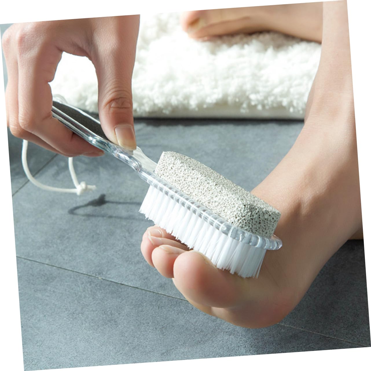 Kit Exfoliante para Eliminar Tejido Muerto Cuidado Pies Piedra Pómez Cepillo y Lima Ergonómica en Casa y Spa