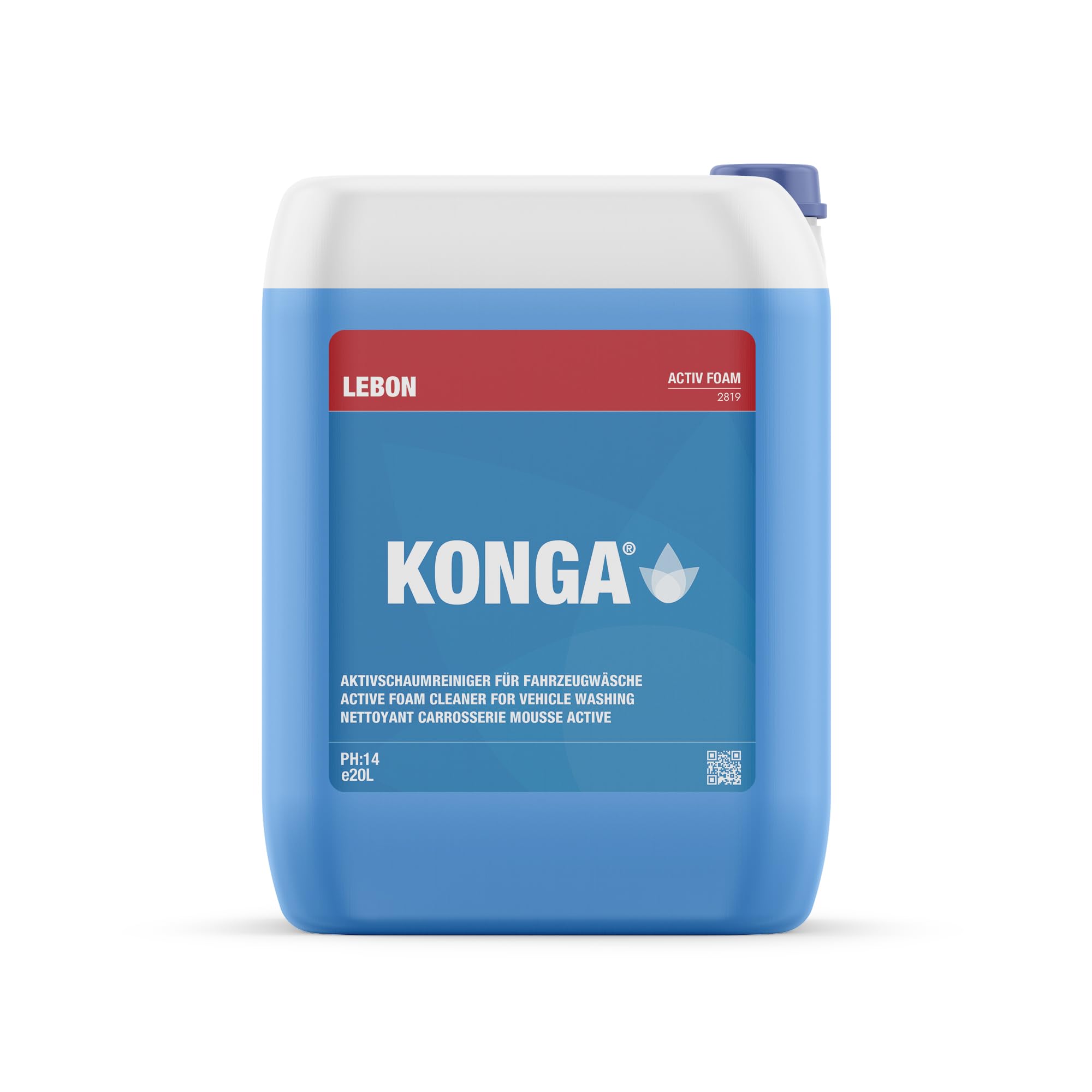 Konga Activ Autoshampoo 20L Blue Snow Foam – blauer Schaum mit starkem Abperleffekt & Wachs | Hochkonzentrierter Aktivschaumreiniger für Hochdruckreiniger & Schaumpistole | Powerschaum fürs Auto