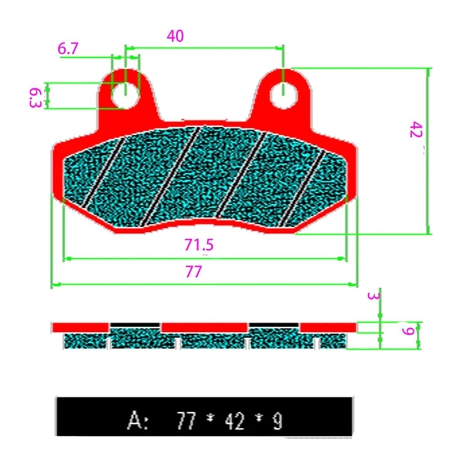 Fahrradbremsbeläge Für KYMCO Für Nexxon 125 2007 2008 50 2009 1 Paar Bremszubehör Motorradparkpads Vorne Und Hinten(Vorne 1 Paar)
