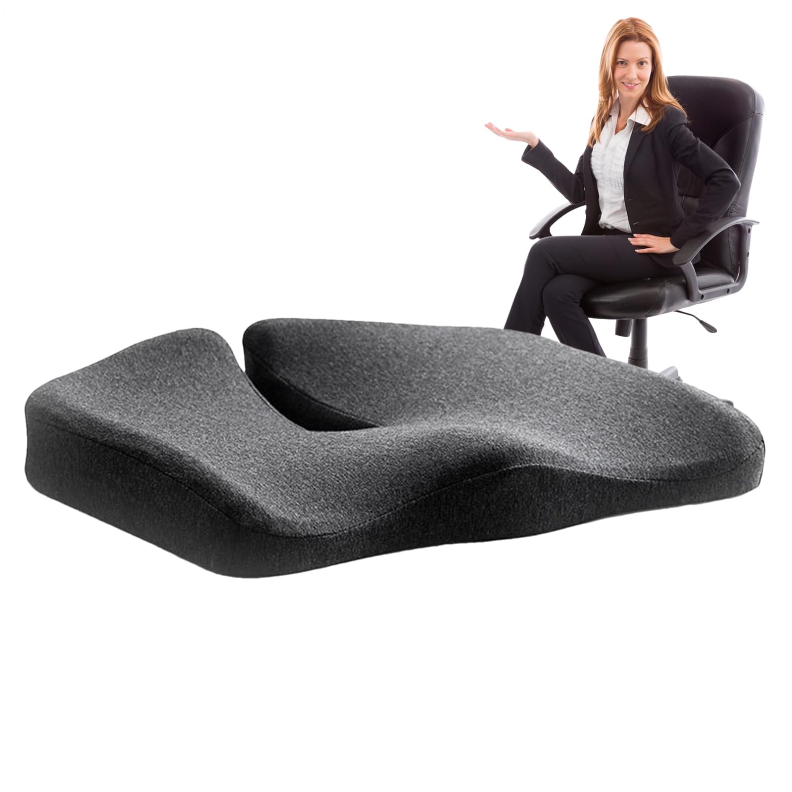 Cuscino per seduta in memory foam, antiscivolo, cuscino ortopedico per | sedie da ufficio, sedili auto, sedie a rotelle, casa, viaggi, lavoro e