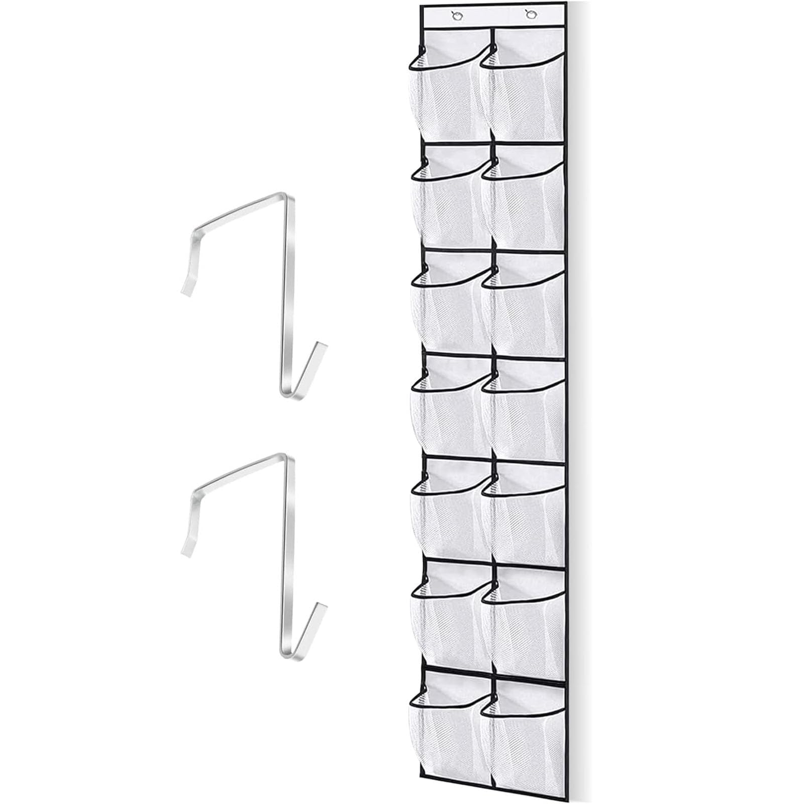 Pmeixcy Over The Door Shoe Storage, 14 Pocket Hanging Shoe Rack for Home, Space Saving Shoe Organizer, Sturdy Non-Woven Fabric, 163cm Long, 29cm Wide