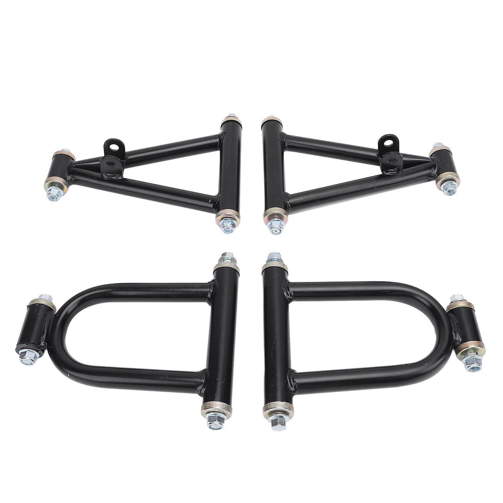 Keenso Zestaw Wahacza Przedniego Zawieszenia, Metalowy zespół Wahacza o Wysokiej Wytrzymałości z 4 Częściami do Gokartu Quadowego o Pojemności 110 Cm3, 150 Cm3, 200 i 4 Kołami