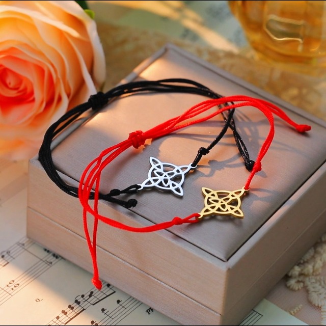 TEAMER In Acciaio Inox Strega Nodo Celtico Stregoneria Orecchino per Le Donne Geometrica Hollow Ciondola Gli Orecchini Vintage Wiccan Amuleto Dei