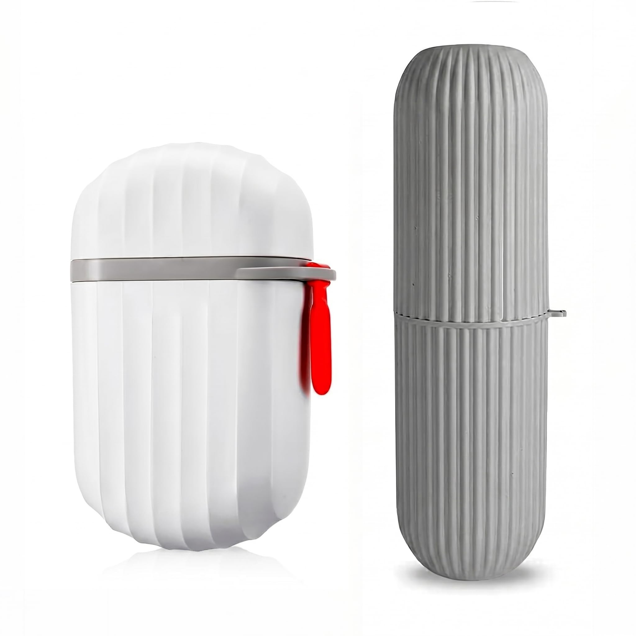 1 pcs travel soap case 1 pcs toothbrush case waterproof leakproof portable holder with convenient handle for bathroom, outdoor camping, trekking & gym