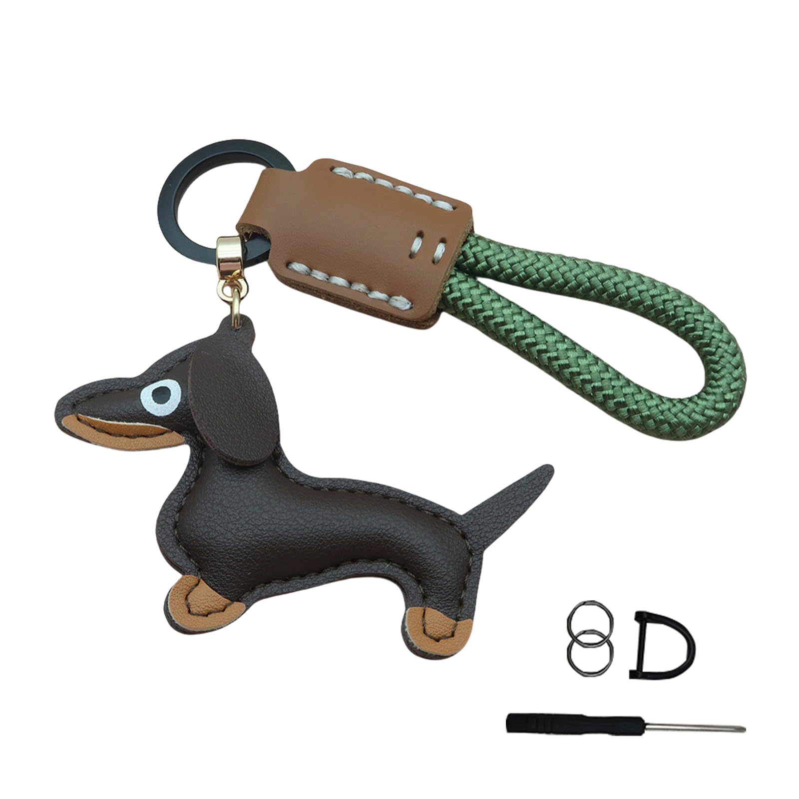 Miniature Sausage Dog Keyring Stylish Leather Keychain Pendant Accessory For Pet Lovers And Fashion Enthusiasts