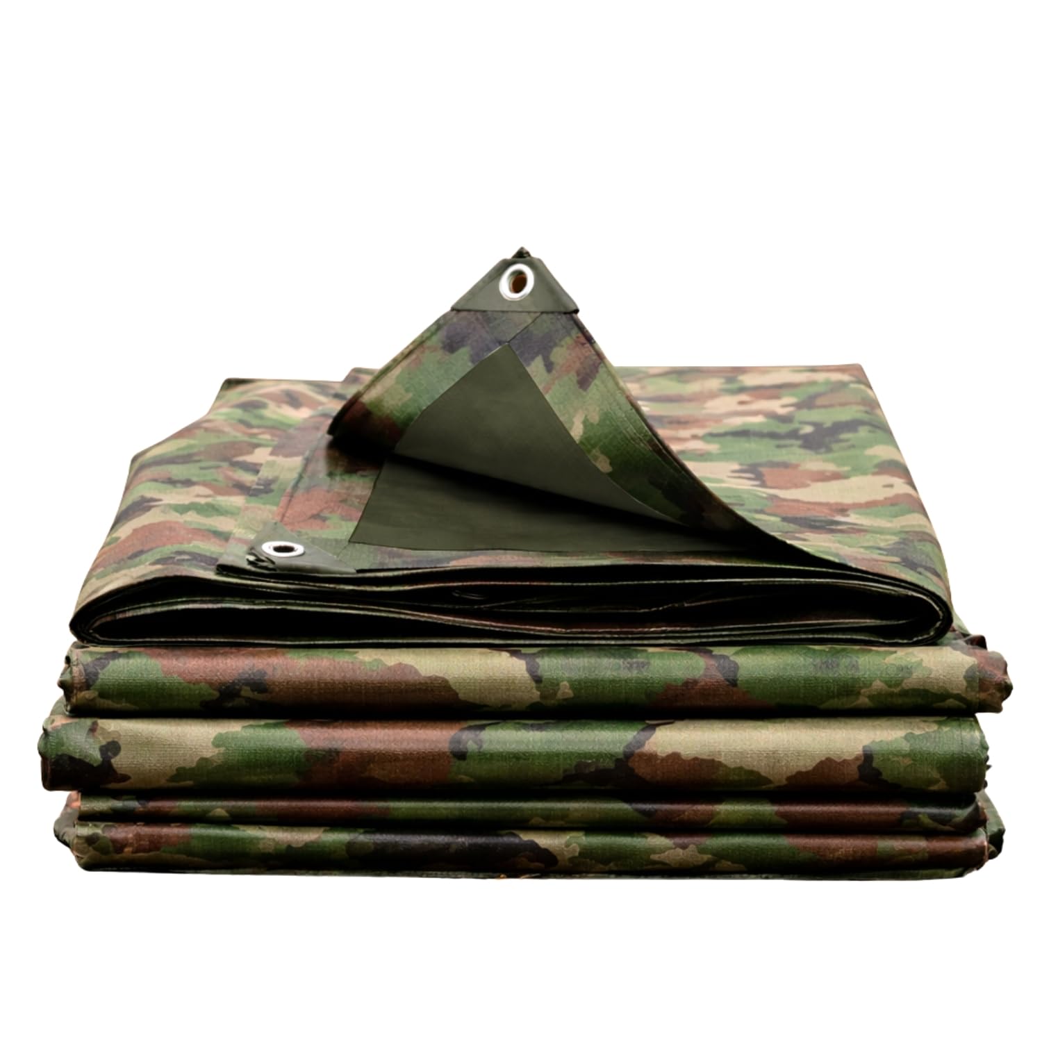 Tarpaulin Regular And Heavy Duty Waterproof Cover Tarp Ground Sheet Multi Sizes Transparent Blue Silver Clear Camo Army (Camo (90gsm), 2 x 4m)