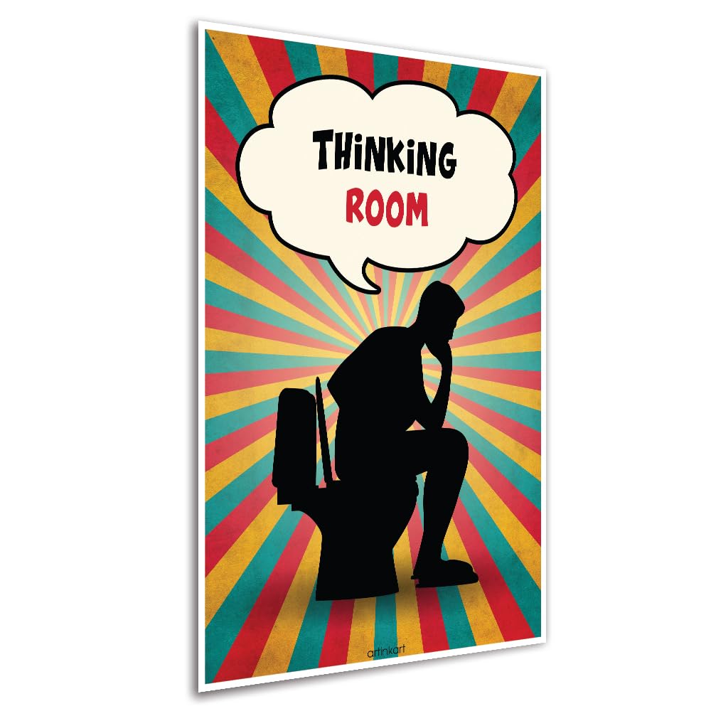ArtinKart Thinking Room Vintage Funny Poster Digital Art Print for Bathroom Washroom Toilet Door (Paper, 12x18 inch, Multicolor, Unframed) (B09VVLNG32) Amazon Price History, Amazon Price Tracker