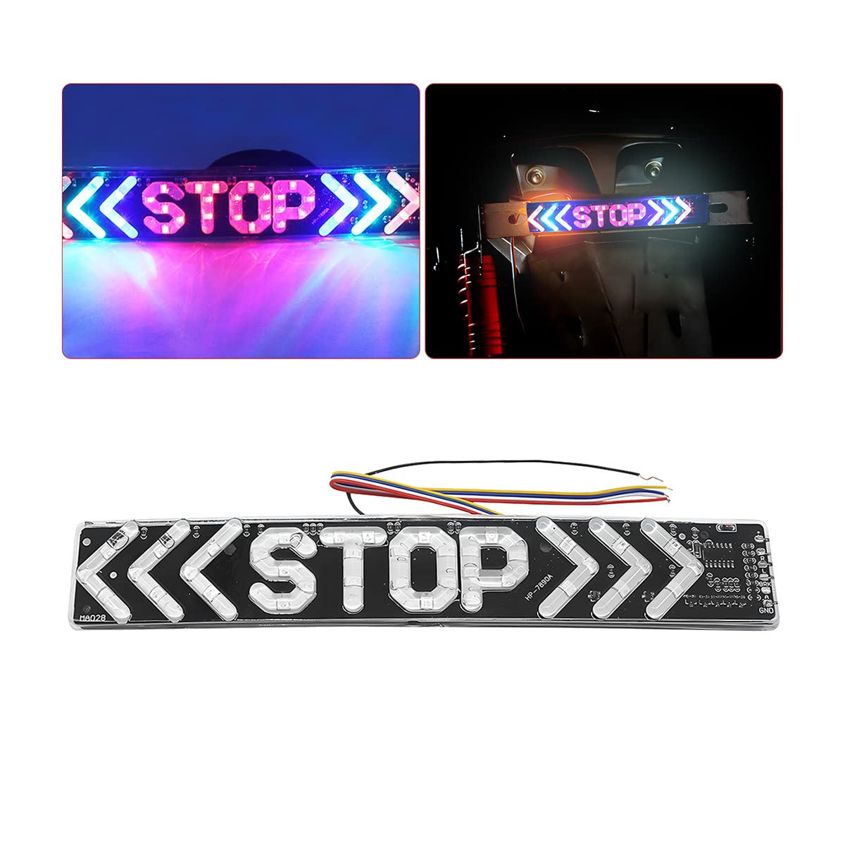 HIPOPY Arrow LED Trailer Light, Surface Mount Turn Signal Light, 12V Stop Font Brake Running Tail Lamp, Flowing Clear Waterproof Decoration Taillight, Universal Assembly for Motorcycle, Truck, RV