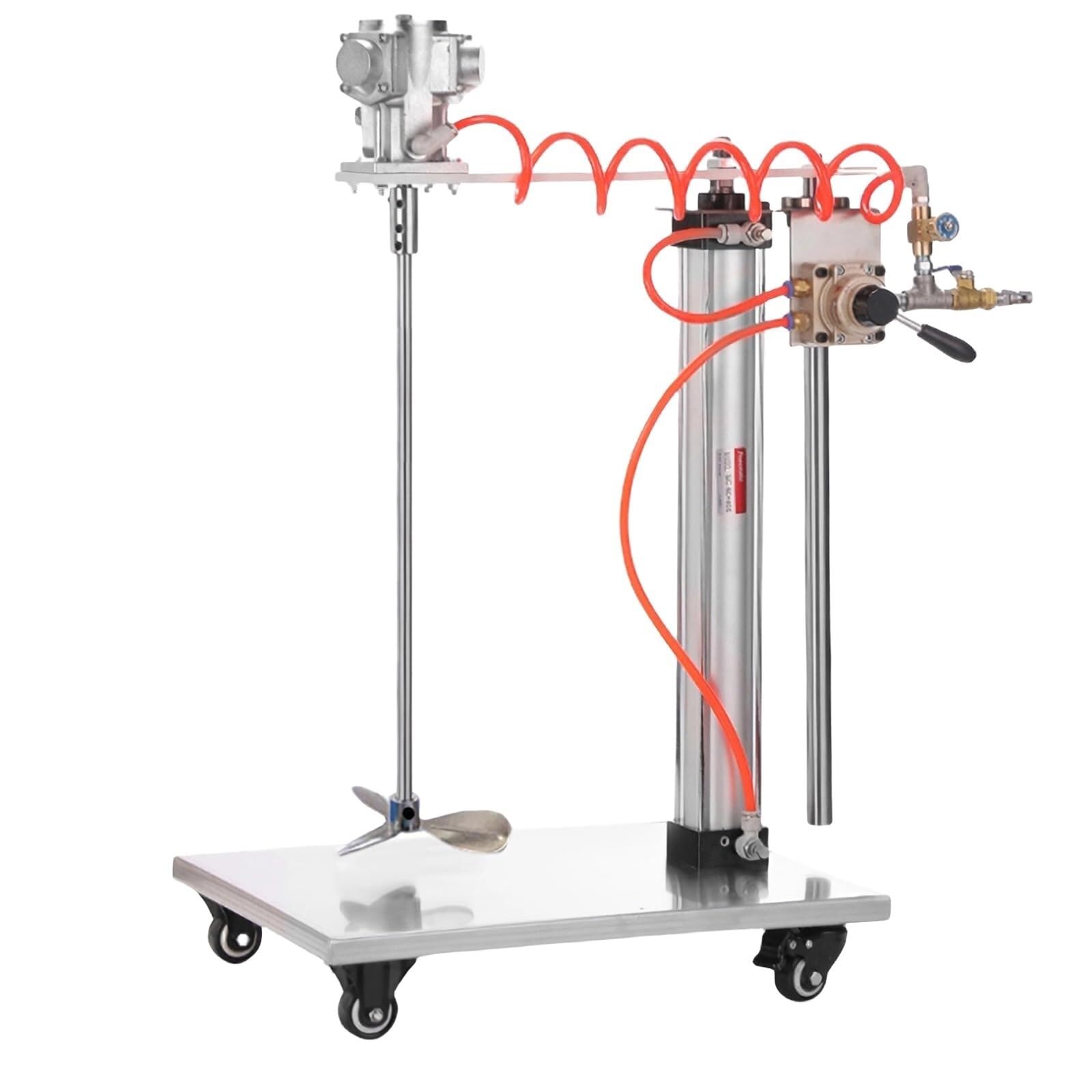 Miscelatore per Vernici, capacità 5 galloni, Motore Pneumatico da 1/8 HP, agitatore ad Aria con Sollevamento Automatico, Altezza Regolabile, per la miscelazione di Vernici e Rivestimenti.