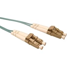 Shaxon FCLCLCQ05M, LC to LC Duplex Multimode 50/125 10 Gigabit Fiber Optic Patch Cord - Aqua PVC Zip Cord, 5 Meters