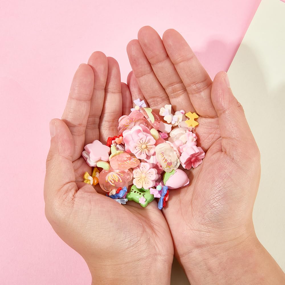 SOFPLATE 2 Box 425Pcs 60 Sets Cheer Craft Kit Cute Cheer Pins for Backpacks DIY Wooden Clips with Rhinestone Stickers Resin Charms Letter Beads for Team Gift Cheerleading Decor Party Favor Supplies - Image 4