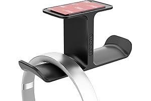 Upgraded Headphone Hook Hanger for Computer Desk, Headset Mount Dorm Wall, Double...