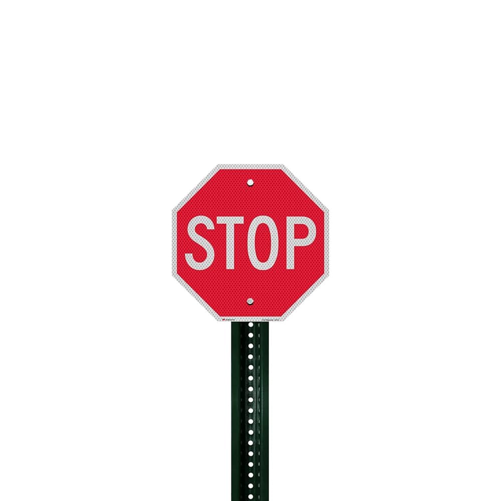 STOP アルミサイン Red STOP Sign Wall Art, 12x12 Inch Aluminum, UV Printed