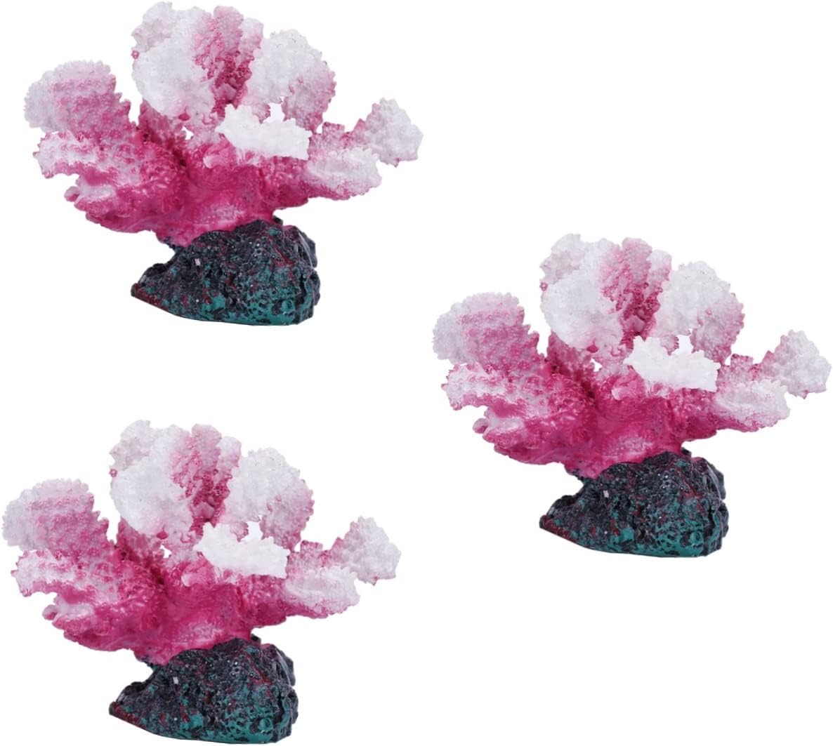 DOITOOL 3pcs Artificial Coral Aquarium Decoration Resin Craft Fish Tank Ornament Vivid Landscape Coral Shelter for Fresh Unique Fish Tank Decor Safe for