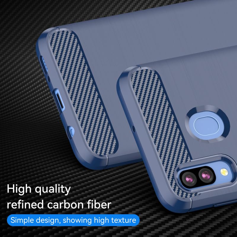 Image of Hybrid Carbon Fiber Back Case for Samsung Galaxy A20 / A30 (Blue)