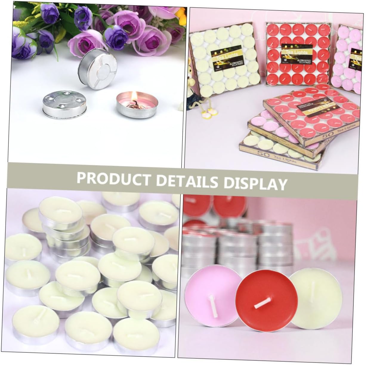 Romantic Tea Light Candles 2-Hour Burn Smokeless Paraffin White Tea Wax Proposal Party Candles 50pcs for Weddings and Romantic Occasions
