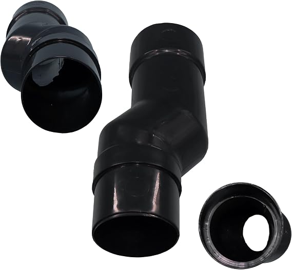 Black Round Downpipe Offset Mini Bend UV-Resistant Fits 68mm Downpipe & 112mm Gutter Easy Install Leak-Proof Seal Weather-Resistant for Freeflow Rainwater Management System